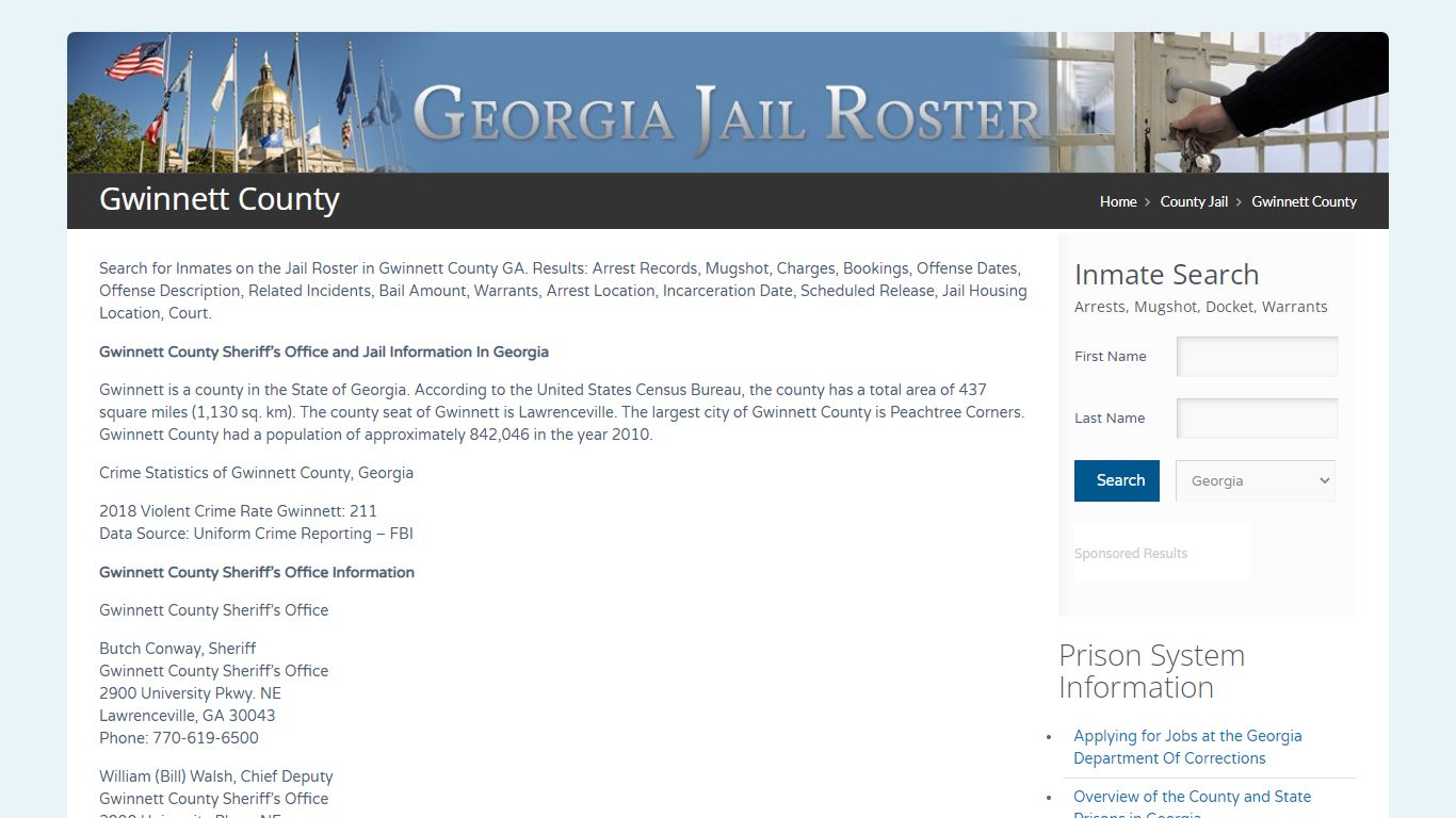 Gwinnett County | Georgia Jail Inmate Search