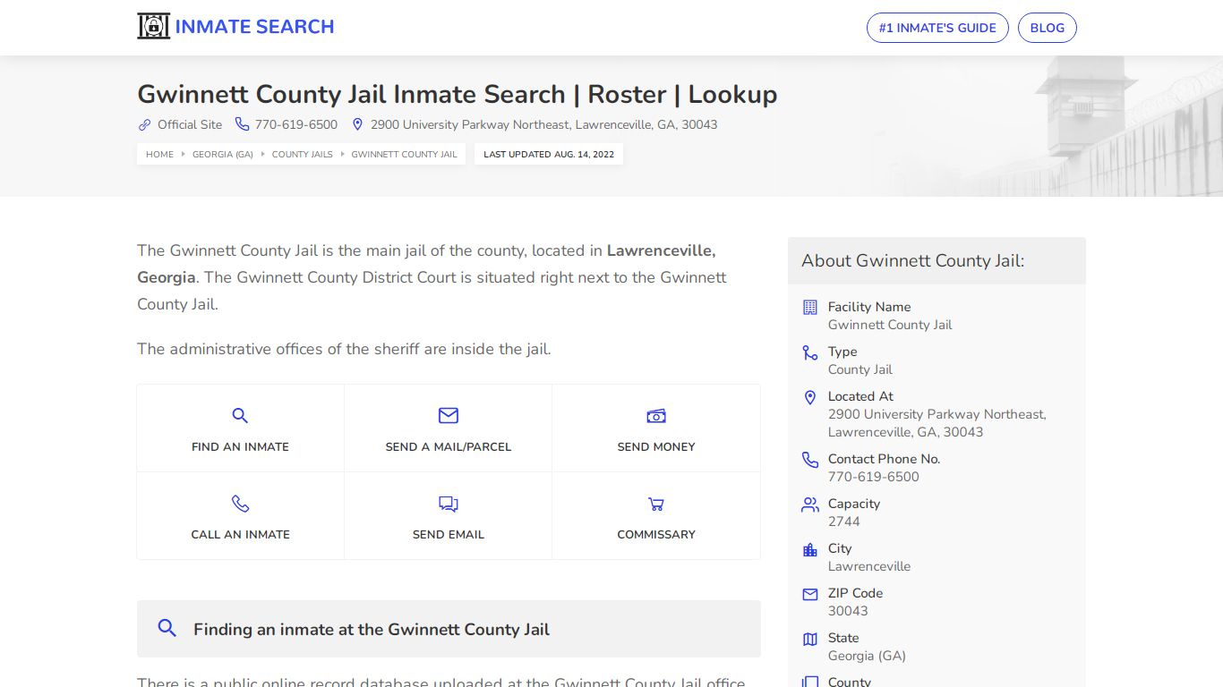 Gwinnett County Jail Inmate Search | Roster | Lookup